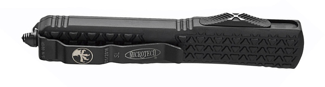 Нож Microtech Ultratech Black 123-1SL с автоматическим открытием/закрытием клинка.