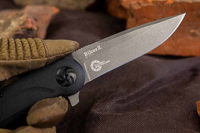 Складной нож Kizlyar Supreme Biker Z D2 TacWash Black G10