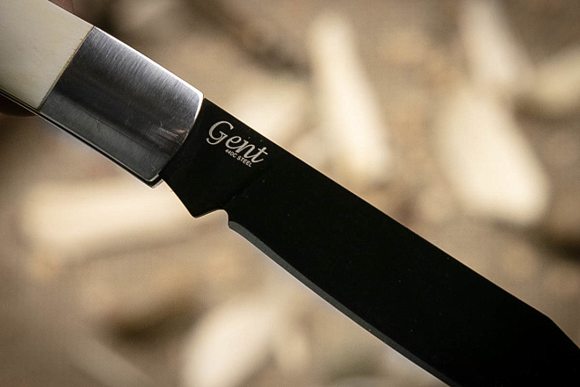 Складной нож Kizlyar Supreme GENT 440C BONE BLACK TITANIUM