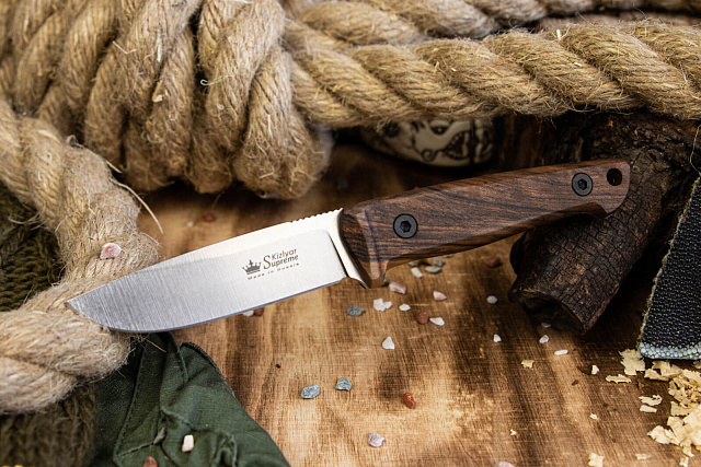 Нож Kizlyar Supreme Santi AUS-8 StoneWash Орех