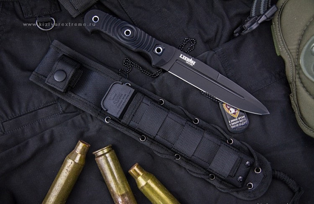 Нож Kizlyar Supreme Legion сталь D2 BT(черный)