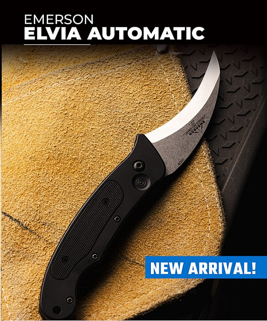Нож автоматический Emerson "Elvia" – A Black G-10 от Emerson Лимитированная версия (номер 081)