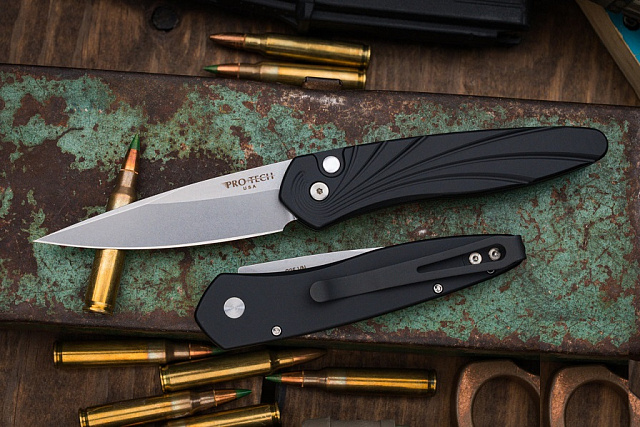 Нож автоматический Pro-Tech Newport 3436 Wave Pattern Stonewash