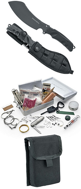 Мачете с набором выживания FOX FX 509 Panabus Forprene Black Handle