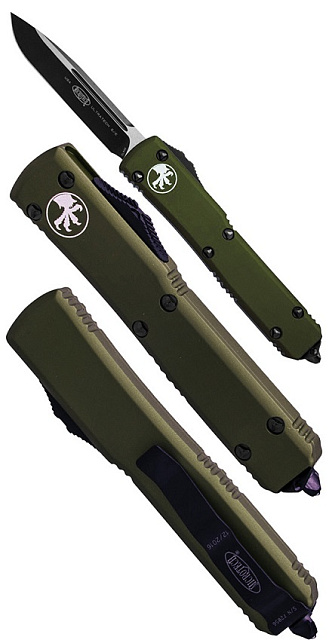 Нож Microtech Ultratech Satin 121-1OD с автоматическим открытием/закрытием клинка.