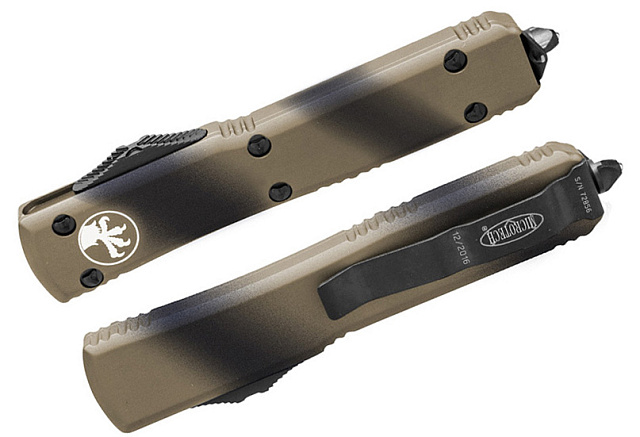 Нож Microtech Ultratech Black 121-1TC с автоматическим открытием/закрытием клинка.