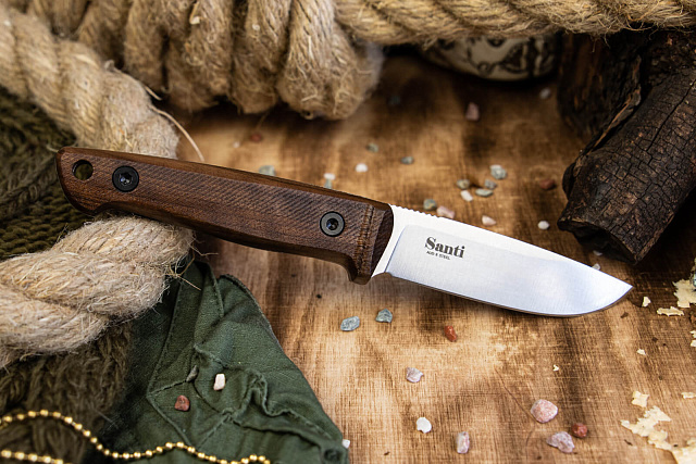 Нож Kizlyar Supreme Santi AUS-8 StoneWash Орех