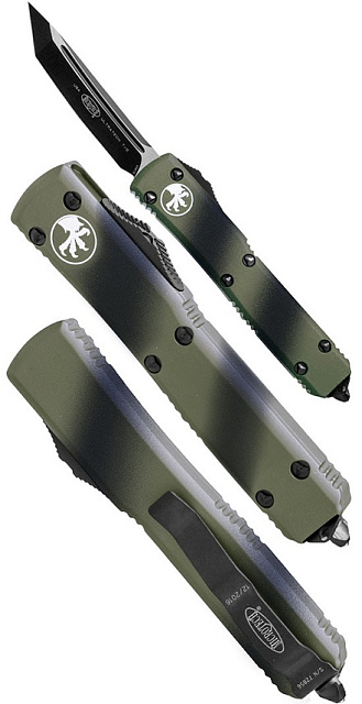 Нож Microtech Ultratech Black 123-1GC с автоматическим открытием/закрытием клинка.