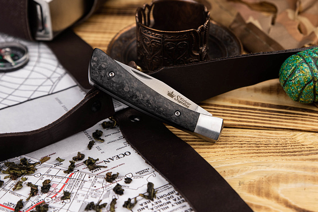 Складной нож Kizlyar Supreme Gent D2 Carbon StoneWash